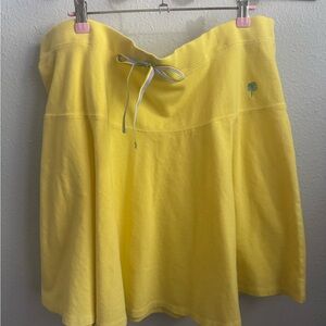 GUC Lilly Pulitzer Yellow Skater Skirt with Drawstring Sz XL